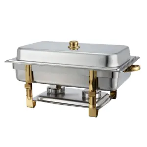 Winco 201 Full Size Chafer w/ Lift Off Lid & Chafing Fuel Heat