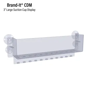 Display Technologies Brand-It Clear Plastic Bin with Suction Cups for Refrigerator Door Storage, 10 Pack