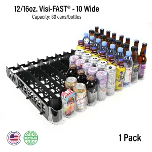 Display Technologies Visi-Fast Plastic 50-Can Capacity Push Glide Beverage Dispenser, 2 Pack