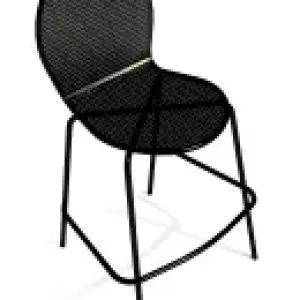 American Tables & Seating 42" Barstool w/ Round Mesh Back & Seat - Aluminum, Black (94-BS)