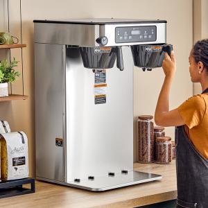 Bunn 53200.0101 ICB Twin Tall Infusion Series Stainless Steel Automatic Coffee Brewer - 120/240V, 6000W