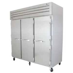 True STR3R-3S-HC 77 3/4" Three Section Reach In Refrigerator, (3) Left/Right Hinge Solid Doors, 115v