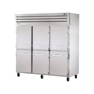 True STR3R-6HS-HC 77 3/4" Three Section Reach In Refrigerator, (6) Left/Right Hinge Solid Doors, 115v