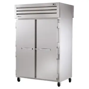 True STR2RPT-2S-2G-HC 52 3/5" Two Section Pass Thru Refrigerator, (2) Glass Doors, (2) Solid Doors, Left/Right Hinge, 115v