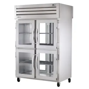 True STA2RPT-4HG-2G-HC 52 3/5" Two Section Pass Thru Refrigerator, (6) Left/Right Hinge Glass Doors, 115v