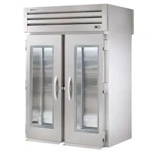 True STR2RRT-2G-2S-HC 68" Two Section Roll Thru Refrigerator, (4) Left/Right Hinge Glass Doors, 115v