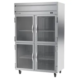 Beverage-Air HRP2HC-1HG 52" Two Section Reach In Refrigerator, (4) Left/Right Hinge Glass Doors, 115v