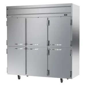 Beverage-Air HRP3HC-1HS 78" Three Section Reach In Refrigerator, (6) Left/Right Hinge Solid Doors, 115v