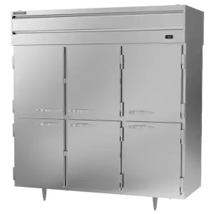 Beverage-Air PRD3HC-1AHS 78" Three Section Pass Thru Refrigerator, (12) Left/Right Hinge Solid Doors, 115v