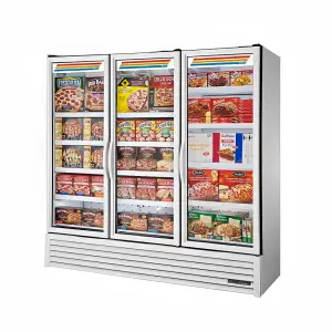 True FLM-81F~TSL01 80 3/4" Three Section Display Freezer w/ Swing Doors - Bottom Mount Compressor, White, 115v