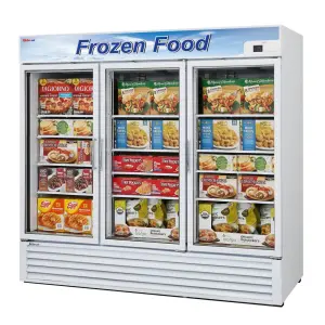 Turbo Air TGF-72F-N 81 7/8" Three Section Display Freezer w/ Swing Doors - Bottom Mount Compressor, White, 115v