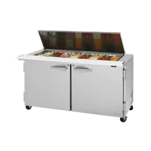 Turbo Air PST-60-24-N-FL 60 1/4" PRO Series Mega Top Sandwich/Salad Prep Table w/ Refrigerated Base, 115v