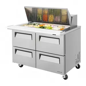 Turbo Air TST-48SD-18-D4-N 48" Super Deluxe Mega Top Sandwich/Salad Prep Table w/ Refrigerated Base, 115v