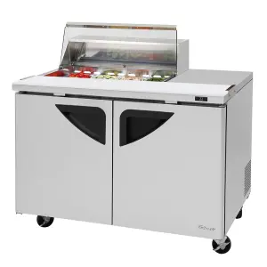 Turbo Air TST-48SD-08S-N-CL 48 1/4" Super Deluxe Sandwich/Salad Prep Table w/ Refrigerated Base, 115v