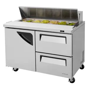 Turbo Air TST-48SD-D2-N 48 1/4" Super Deluxe Sandwich/Salad Prep Table w/ Refrigerated Base, 115v
