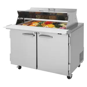 Turbo Air PST-48-18-N-DS 48 1/4" PRO Series Mega Top Dual Sided Sandwich/Salad Prep Table w/ Refrigerated Base, 115v