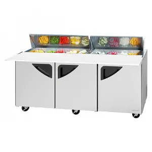 Turbo Air TST-72SD-18-N 72 5/8" Super Deluxe Sandwich/Salad Prep Table w/ Refrigerated Base, 115v