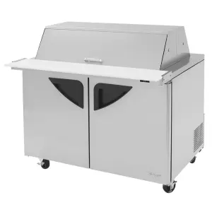 Turbo Air TST-48SD-18-N-DS 48 1/4" Super Deluxe Mega Top Dual Sided Sandwich/Salad Prep Table w/ Refrigerated Base, 115v