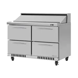 Turbo Air PST-48-D4-FB-N 48 1/4" PRO Series Sandwich/Salad Prep Table w/ Refrigerated Base, 115v