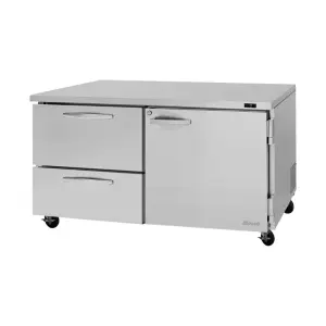 Turbo Air PUF-60-D2R-N 60 1/4" W Undercounter Freezer w/ (2) Sections, (1) Door & (2) Drawers, 115v