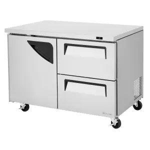 Turbo Air TUF-48SD-D2-N 48 1/4" W Undercounter Freezer w/ (2) Sections, (1) Door & (2) Drawers, 115v