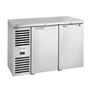 True TBR48-RISZ1-L-S-SS-1 48" Bar Refrigerator - Swinging Solid Doors, Stainless, 115v