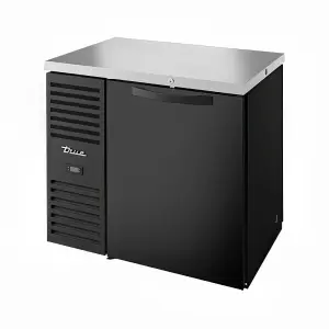 True TBR36-PTSZ1-L-B-S-S-1 36" Bar Refrigerator - 1 Swinging Solid Door, Black, 115v