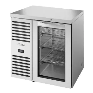 True TBR32-RISZ1-L-S-G-1 32" Bar Refrigerator - 1 Swinging Glass Door, Stainless, 115v