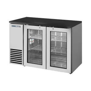 True TBB24-48-2G-Z1-BST-S-1 48 1/8" Bar Refrigerator - 2 Swinging Glass Doors, Stainless, 115v