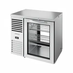 True TBR36-PTSZ1-L-S-G-G-1 36" Bar Refrigerator - 1 Swinging Glass Door, Stainless, 115v