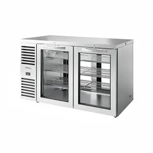 True TBR60-PTSZ1-L-S-GG-GG-1 60" Bar Refrigerator - 1 Swinging Glass Door, Stainless, 115v