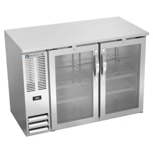 Beverage-Air BBN48HC-G-S 48" Bar Refrigerator - 2 Swinging Glass Doors, Stainless, 115v