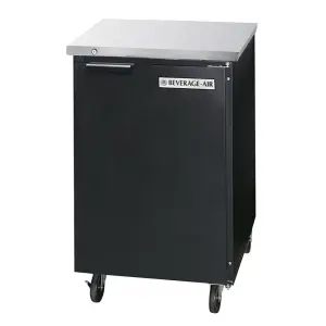 Beverage-Air BB24HC-1-F-B 24" Bar Refrigerator - 1 Swinging Solid Door, Black, 115v