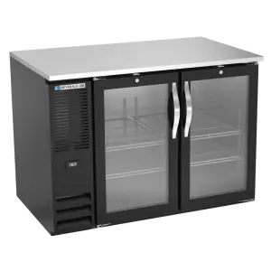 Beverage-Air BB48HC-G-B 48" Bar Refrigerator - 2 Swinging Glass Doors, Black, 115v