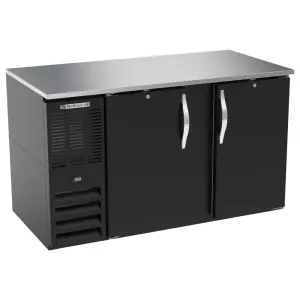 Beverage-Air BB58HC-B 58" Bar Refrigerator - 2 Swinging Solid Doors, Black, 115v