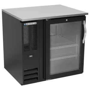 Beverage-Air BB36HC-FG-B 36" Bar Refrigerator - 1 Swinging Glass Door, Black, 115v