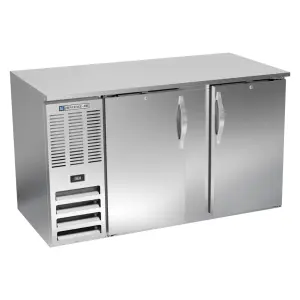 Beverage-Air BB58HC-S 58" Bar Refrigerator - 2 Swinging Solid Doors, Stainless, 115v