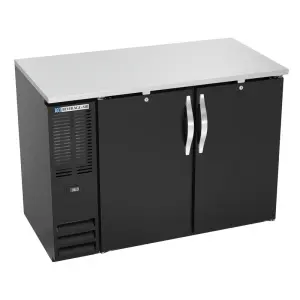 Beverage-Air BBN48HC-B 48" Bar Refrigerator - 2 Swinging Solid Doors, Black, 115v
