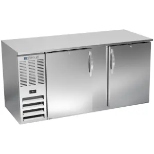 Beverage-Air BB68HC-F-S 69" Bar Refrigerator - 2 Swinging Solid Doors, Stainless, 115v