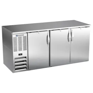 Beverage-Air BB72HC-F-S 72" Bar Refrigerator - 3 Swinging Solid Doors, Stainless, 115v