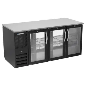 Beverage-Air BB72HC-G-PT-B 72" Bar Refrigerator - 6 Swinging Glass Doors, Black, 115v