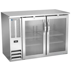 Beverage-Air BBN48HC-FG-S 48" Bar Refrigerator - 2 Swinging Glass Doors, Stainless, 115v