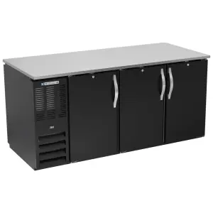 Beverage-Air BB72HC-F-PT-B 72" Bar Refrigerator - 6 Swinging Solid Doors, Black, 115v