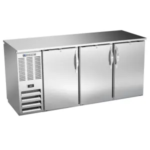 Beverage-Air BBN72HC-PT-S 72" Bar Refrigerator - 6 Swinging Solid Doors, Stainless, 115v