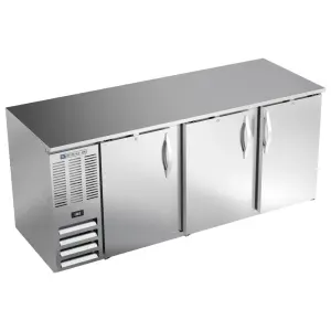 Beverage-Air BB78HC-F-S 78" Bar Refrigerator - 3 Swinging Solid Doors, Stainless, 115v