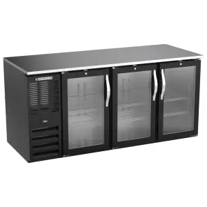 Beverage-Air BB48HC-F-GS-B 48" Bar Refrigerator - 2 Sliding Glass Doors, Black, 115v