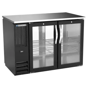 Beverage-Air BBN48HC-G-PT-B 48" Bar Refrigerator - 4 Swinging Glass Doors, Black, 115v