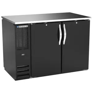 Beverage-Air BBN48HC-F-PT-B 48" Bar Refrigerator - 4 Swinging Solid Doors, Black, 115v