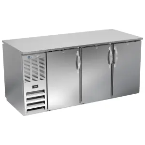 Beverage-Air BB72HC-PT-S 72" Bar Refrigerator - 6 Swinging Solid Doors, Stainless, 115v