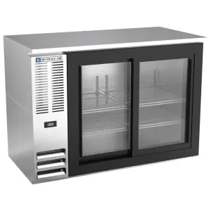 Beverage-Air BBN48HC-F-GS-S 48" Bar Refrigerator - 2 Sliding Glass Doors, Stainless, 115v